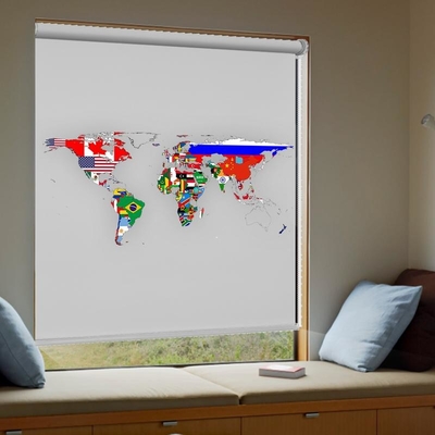 Floral Blackout Roller Blinds Using Environmental Ink For Office