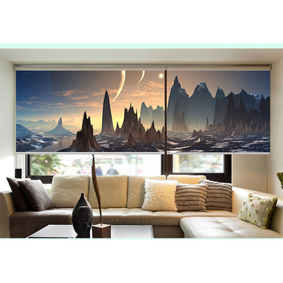 Electric Control Wifi Drawing room window 3d roller digital printing blinds