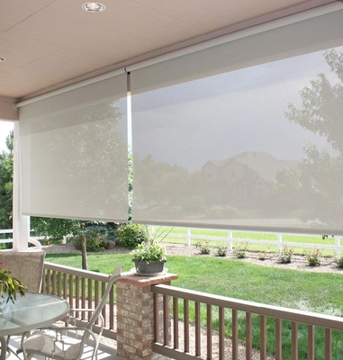 Anti Dust White Blockout Roller Blinds Motorized 100% polyester
