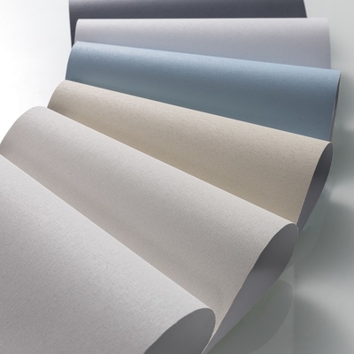 Anti Dust White Blockout Roller Blinds Motorized 100% polyester