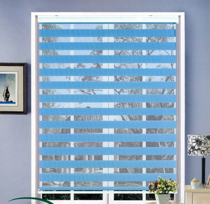 Zebra Dual Roller Blinds Horizontal Pattern For French Windows