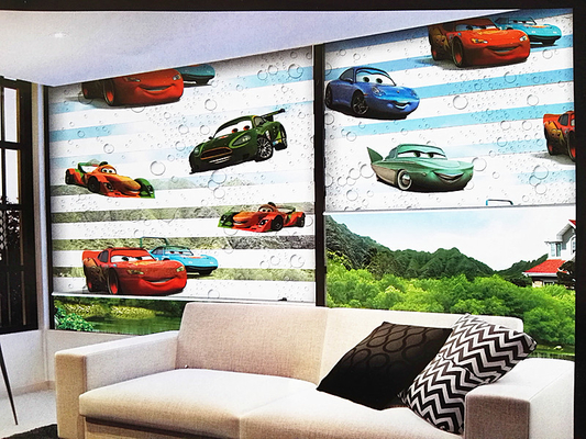 Light Filtering Zebra Blinds Fabric Rainbow Colors Customized