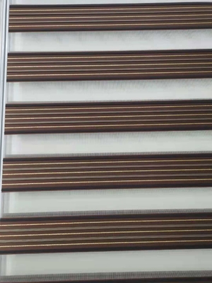 Horizontal Zebra Blinds Fabric Light Blocker Milky Color 90% Shading