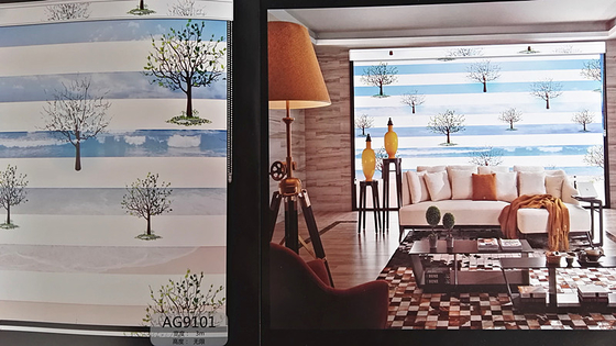 double layer Zebra Polyester Blinds For Windows Horizontal 120g/Sqm