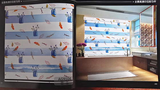 double layer Zebra Polyester Blinds For Windows Horizontal 120g/Sqm