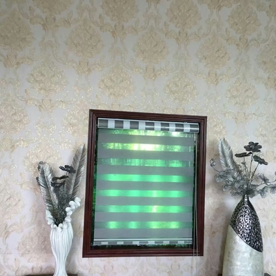 Two Layer Zebra Blinds Fabric Horizontal 100% Polyester Pull Rope Format