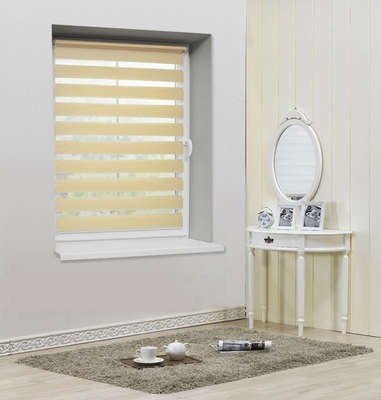 Beige Zebra Blinds Fabric Open Vanes For Bathroom ISO9001 Approved