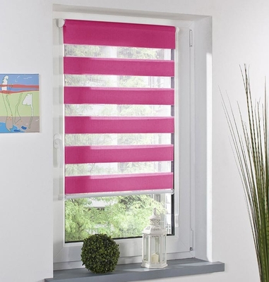 rainbow Zebra Double Roller Blinds 100% polyester Roman Style manual Control