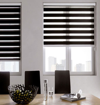 rainbow Zebra Double Roller Blinds 100% polyester Roman Style manual Control